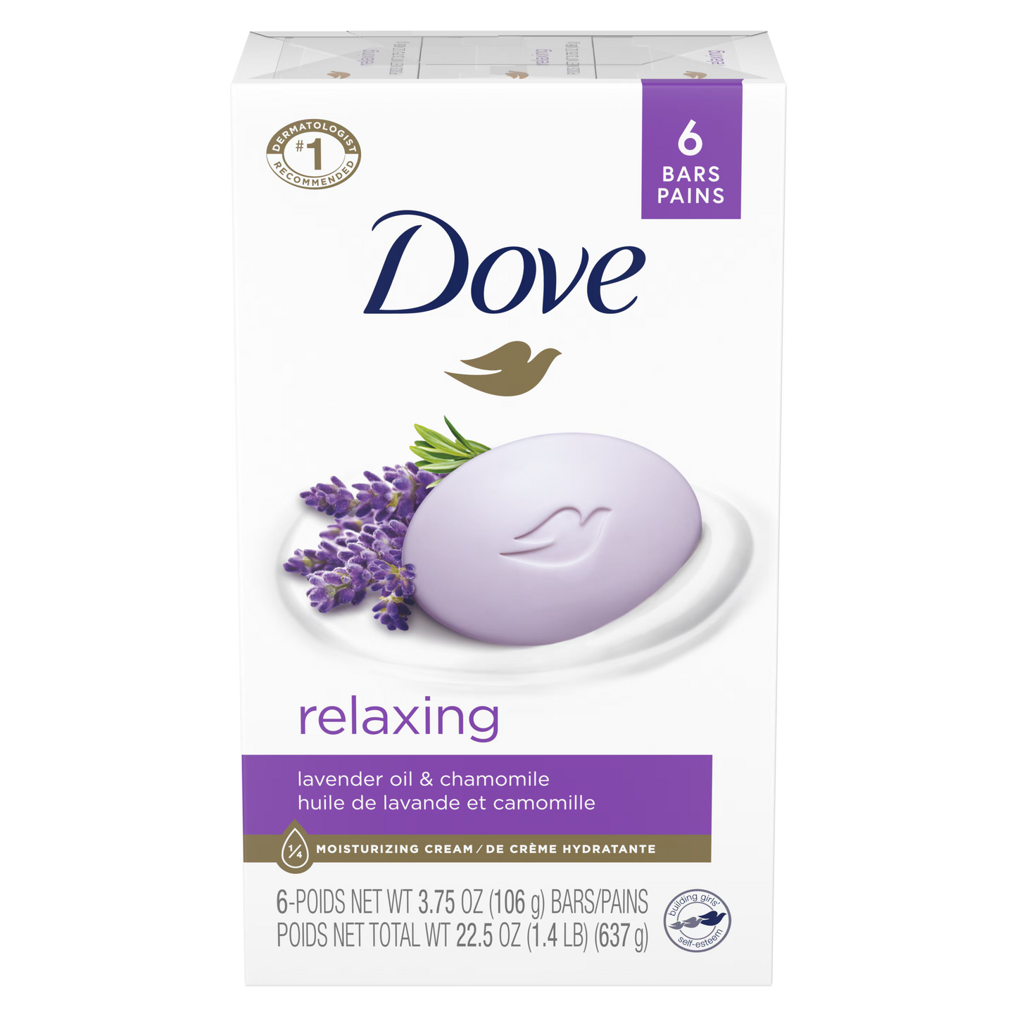 Dove Pack Of 6 Bar Soap Relaxing - 637g