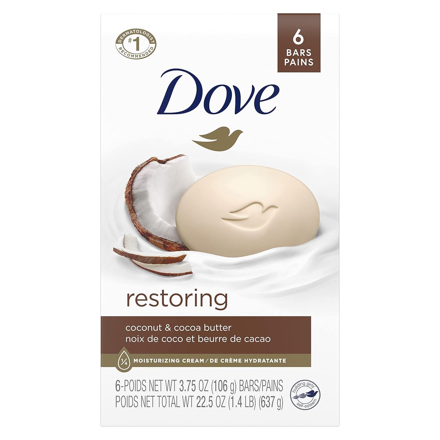 Dove 6 Bar Soap Restoring - 637g