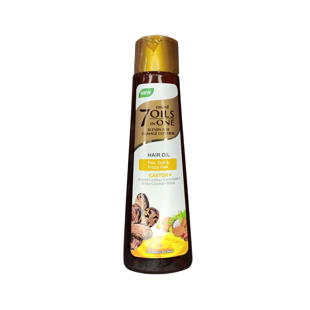 Emami 7 Oils in One Castor Thin, Dull & Frizzy Hair Oil, For Thin, Dull & Frizzy Hair - 200ml