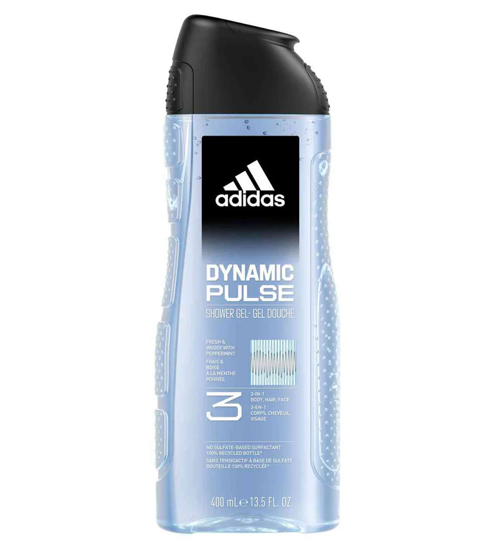 Adidas Dynamic Pulse Shower Gel 3 in 1 Body,Hair And Face - 400ml