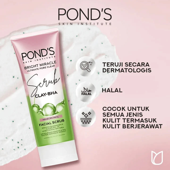 Ponds Bright Miracle Facial Scrub Clay-BHA - 100g