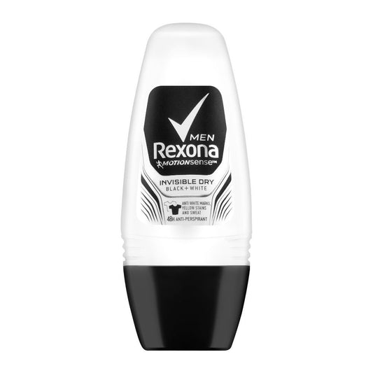 Rexona Roll On Deodorant Invisible Dry Black + White - 50ml