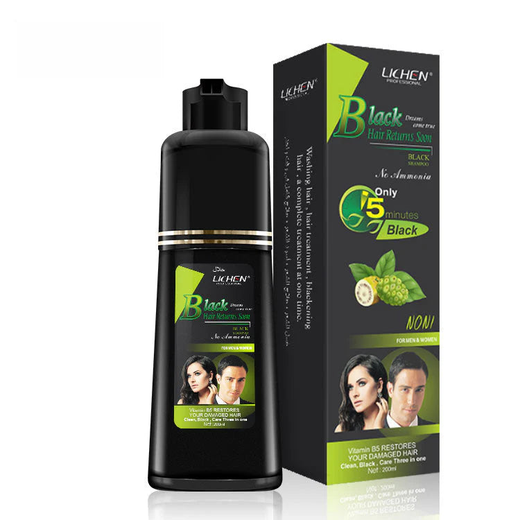Lichen Hair Color Black Shampoo - 200ml