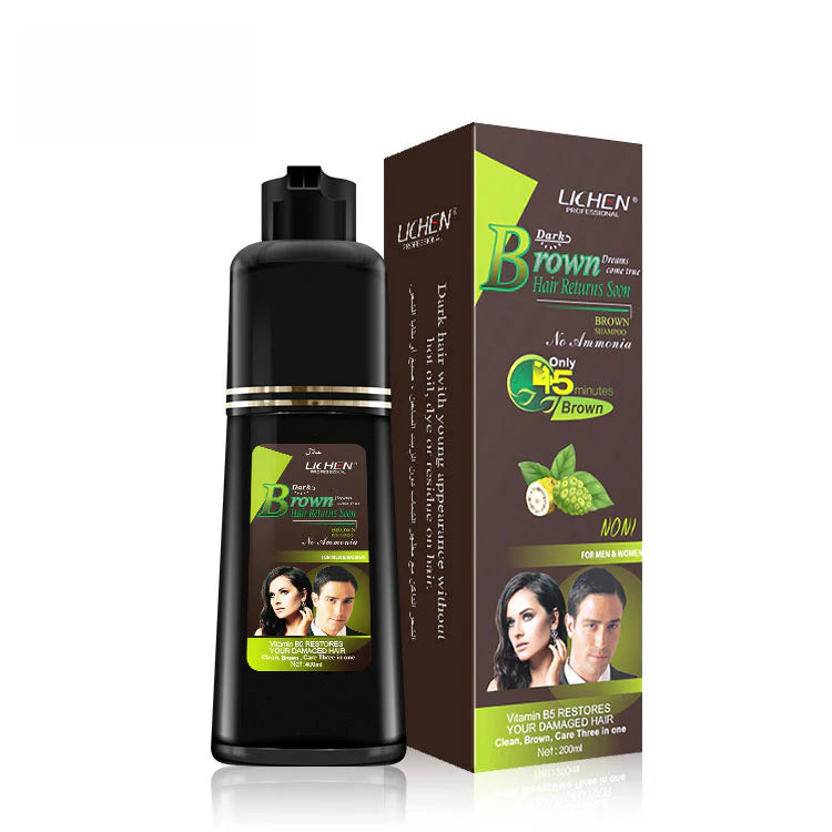 Lichen Hair Color Brown Shampoo - 200ml