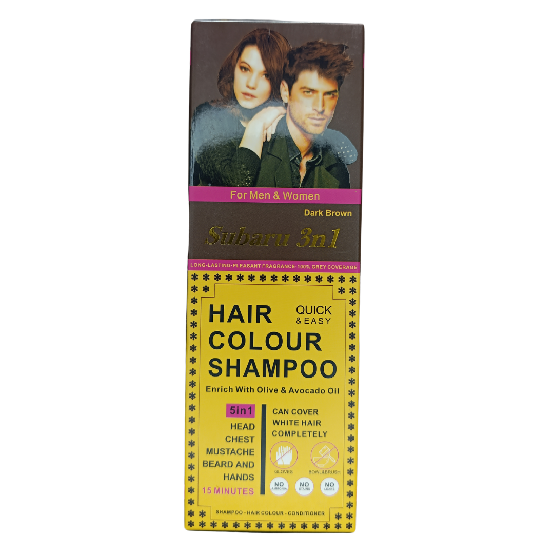 Subaru 3 n 1 Hair Color Shampoo Dark Brown