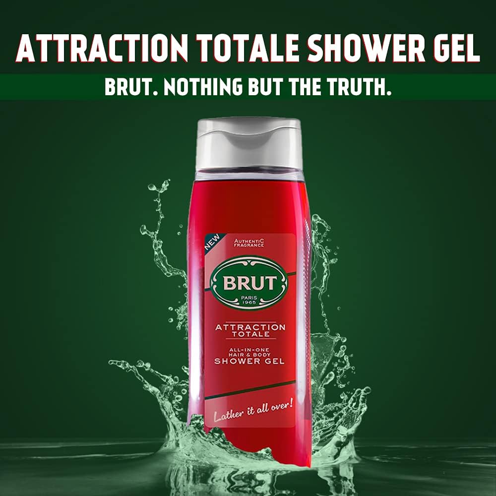Brut Attraction Totale All-In-One Hair & Body Shower Gel - 500ml