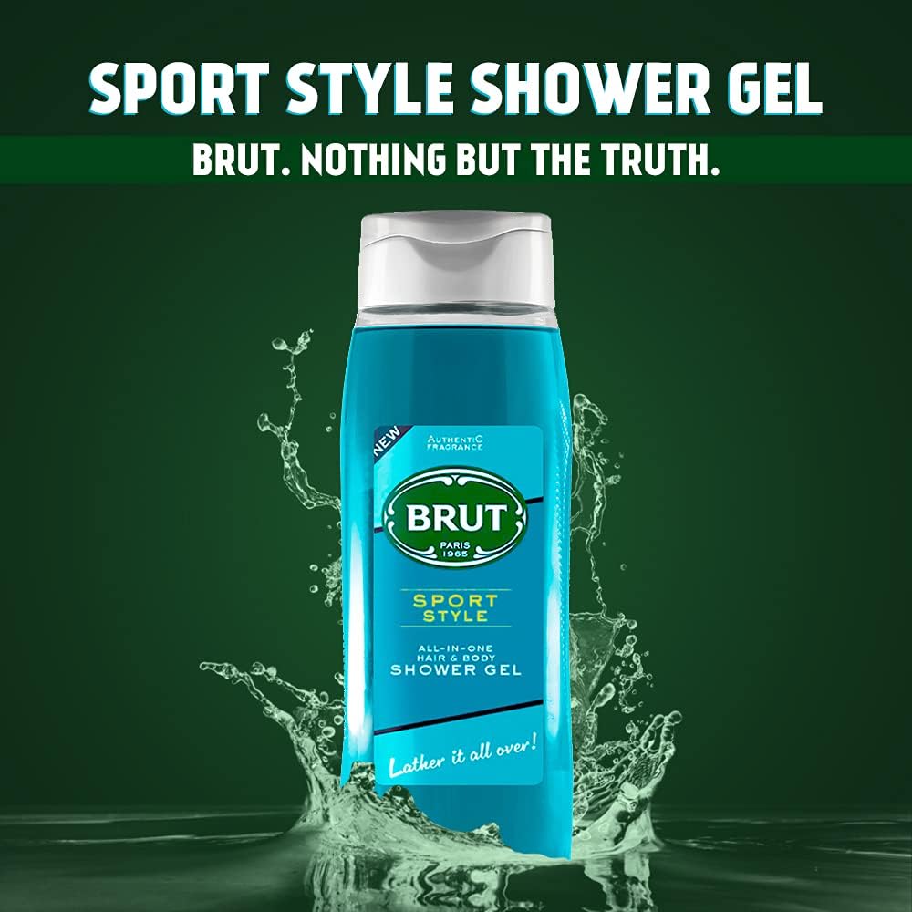 Brut Sport Style All-In-One Hair & Body Shower Gel - 500ml