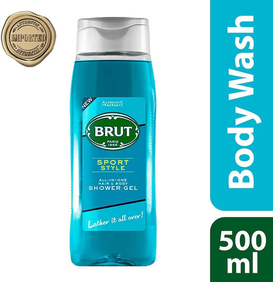 Brut Sport Style All-In-One Hair & Body Shower Gel - 500ml