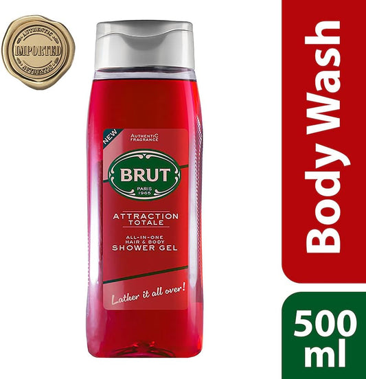 Brut Attraction Totale All-In-One Hair & Body Shower Gel - 500ml