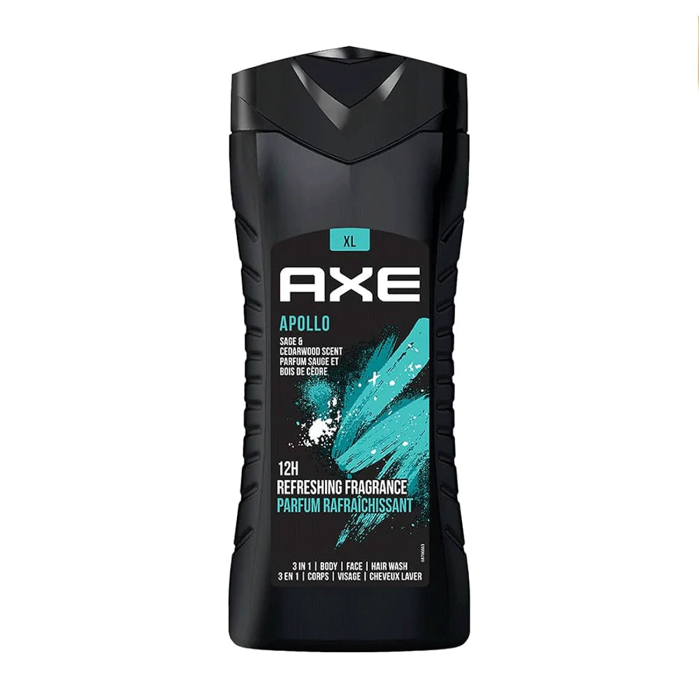 Axe Apollo 3in1 Shower Gel Body,Face And Hair Wash - 400ml