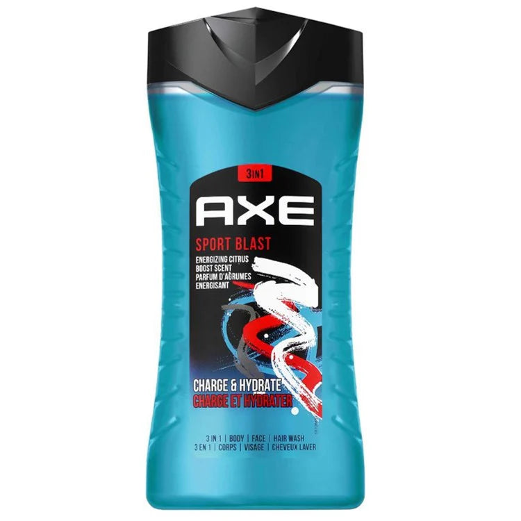 Axe Sports Blast 3in1 Shower Gel Body,Face And Hair Wash - 250ml