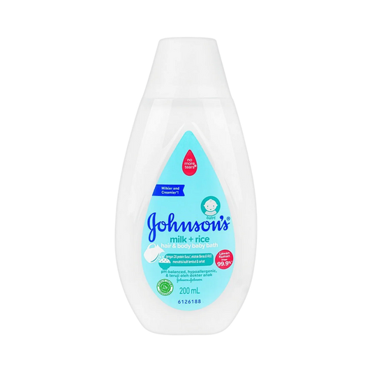 Johnsons Milk & Rice Hair & Body Bath - 200ml